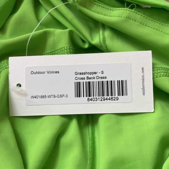 NWT Outdoor Voices Cross Back Athletic Tennis Dress Grasshopper - S - Picture 8 of 8